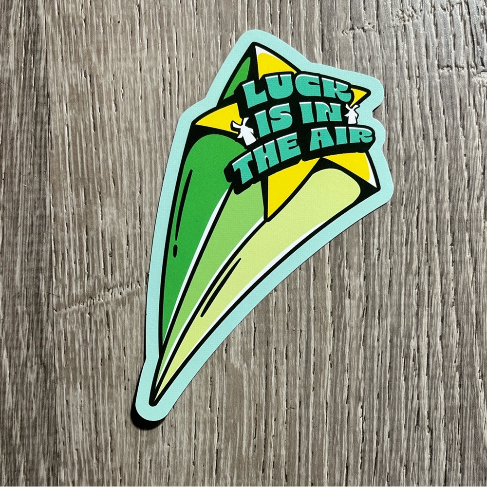 Luck Is In The Air Green Decorative Sticker
